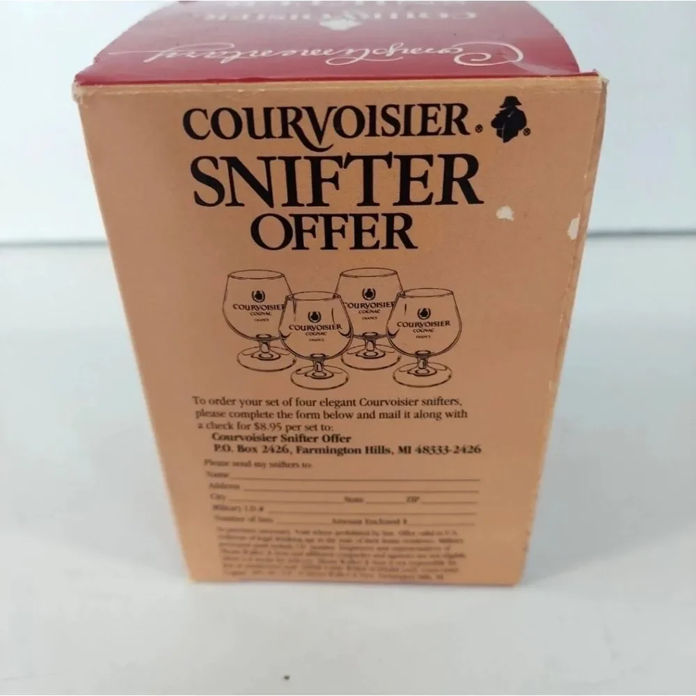 Vintage NOS Courvoisier Cognac Promotional Snifter Glass Le Cognac de Napoleon